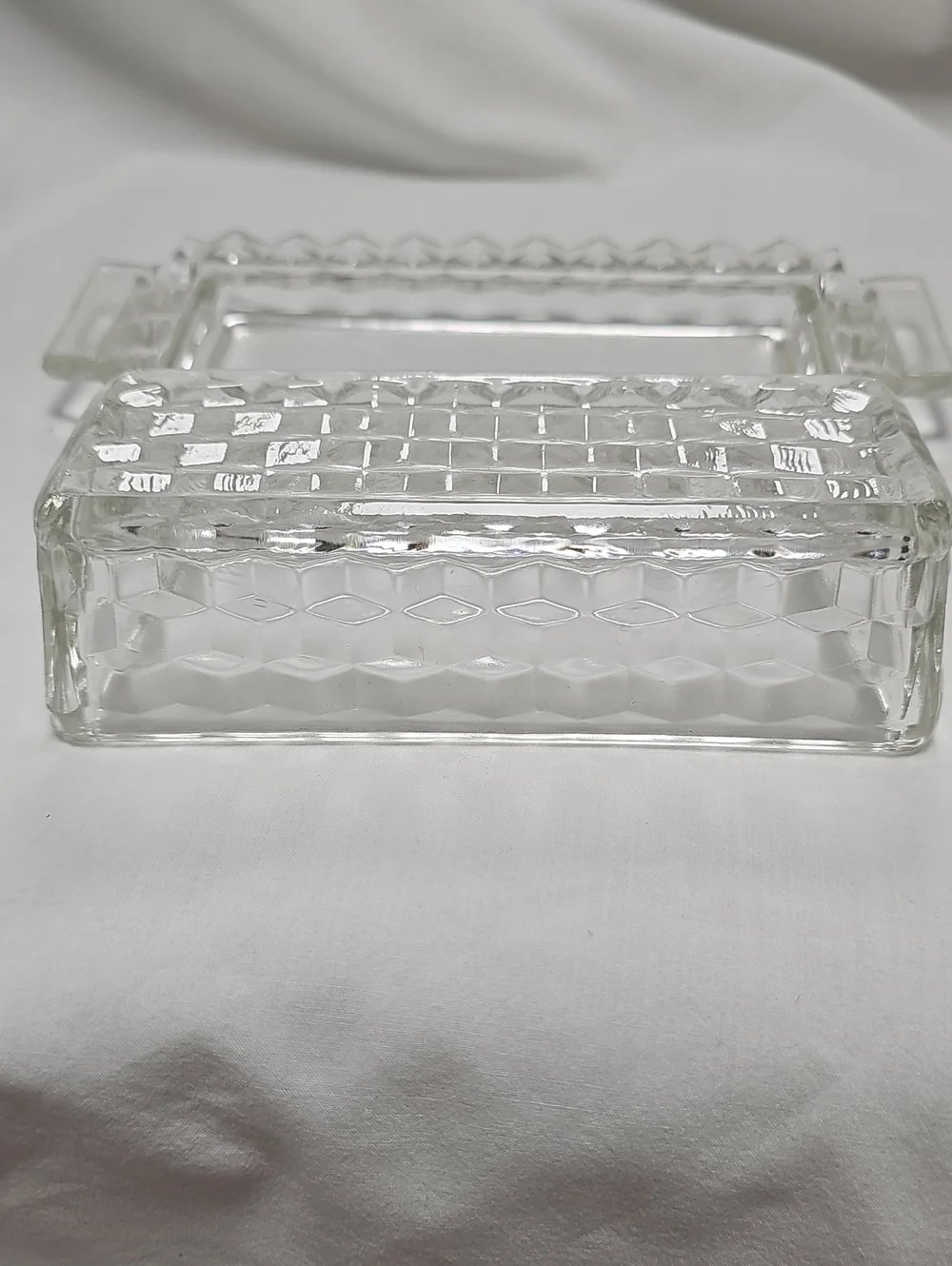 Vintage Forstoria American Pattern Glass Butter Dish